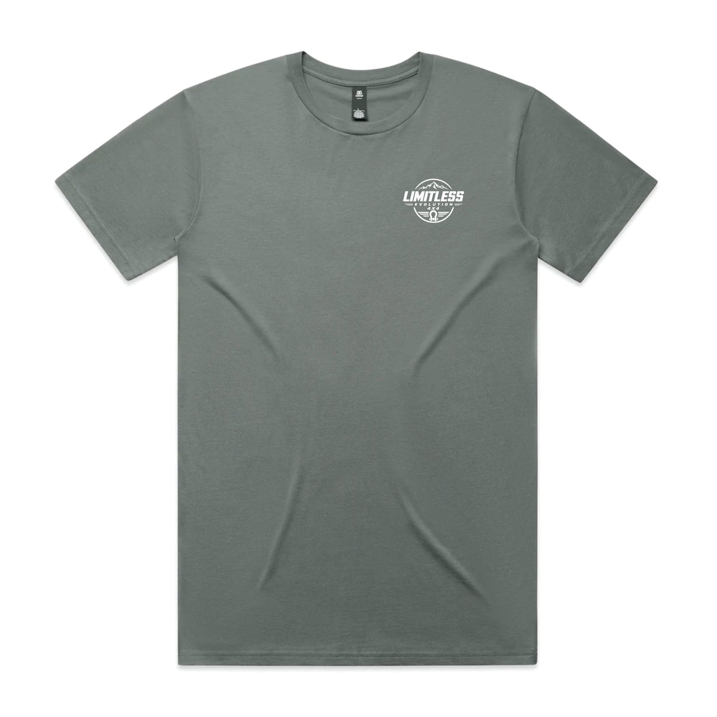 Limitless Evolution 4x4 Tee in Shadow – back view, heavyweight cotton tee designed and printed in NZ