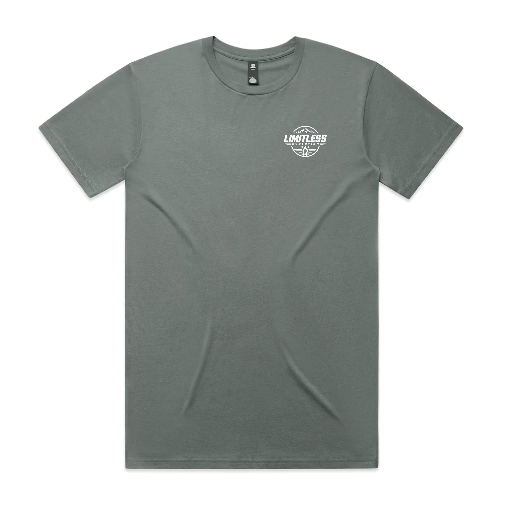 Limitless Evolution 4x4 Tee in Shadow – back view, heavyweight cotton tee designed and printed in NZ